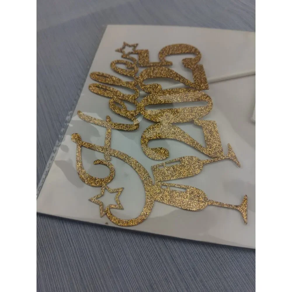 Hello 2025 Cake Topper. Arty Decorations